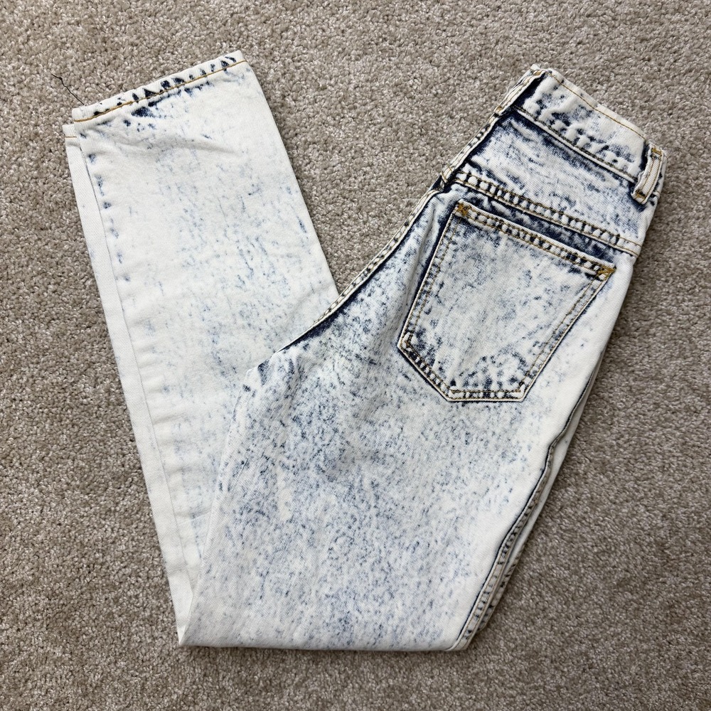 Vintage 80s Rio Mom Jeans Teens 5 Blue Acid Wash High Rise Relaxed Denim